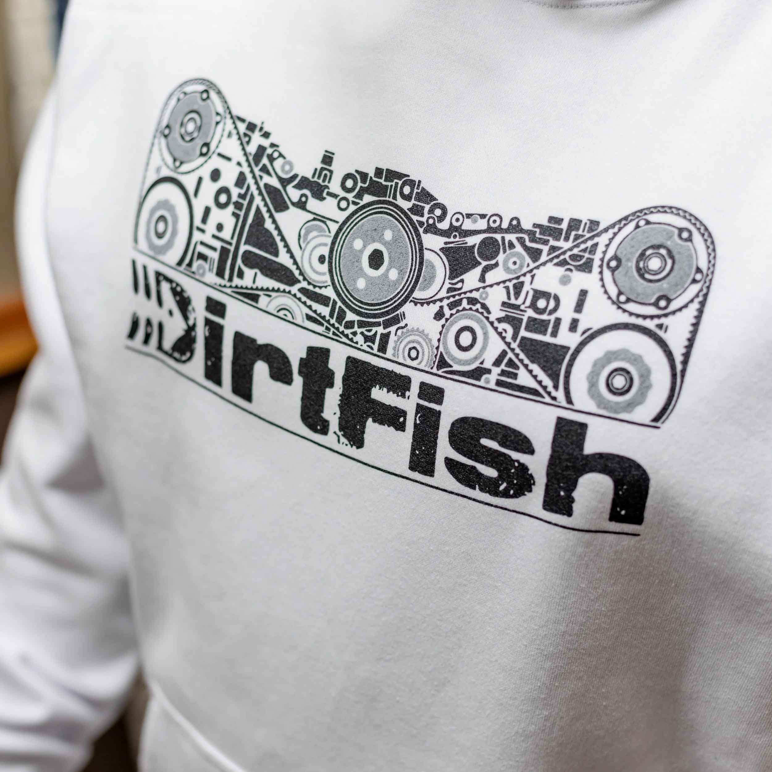 DirtFish rally car engine graphic design hoodie