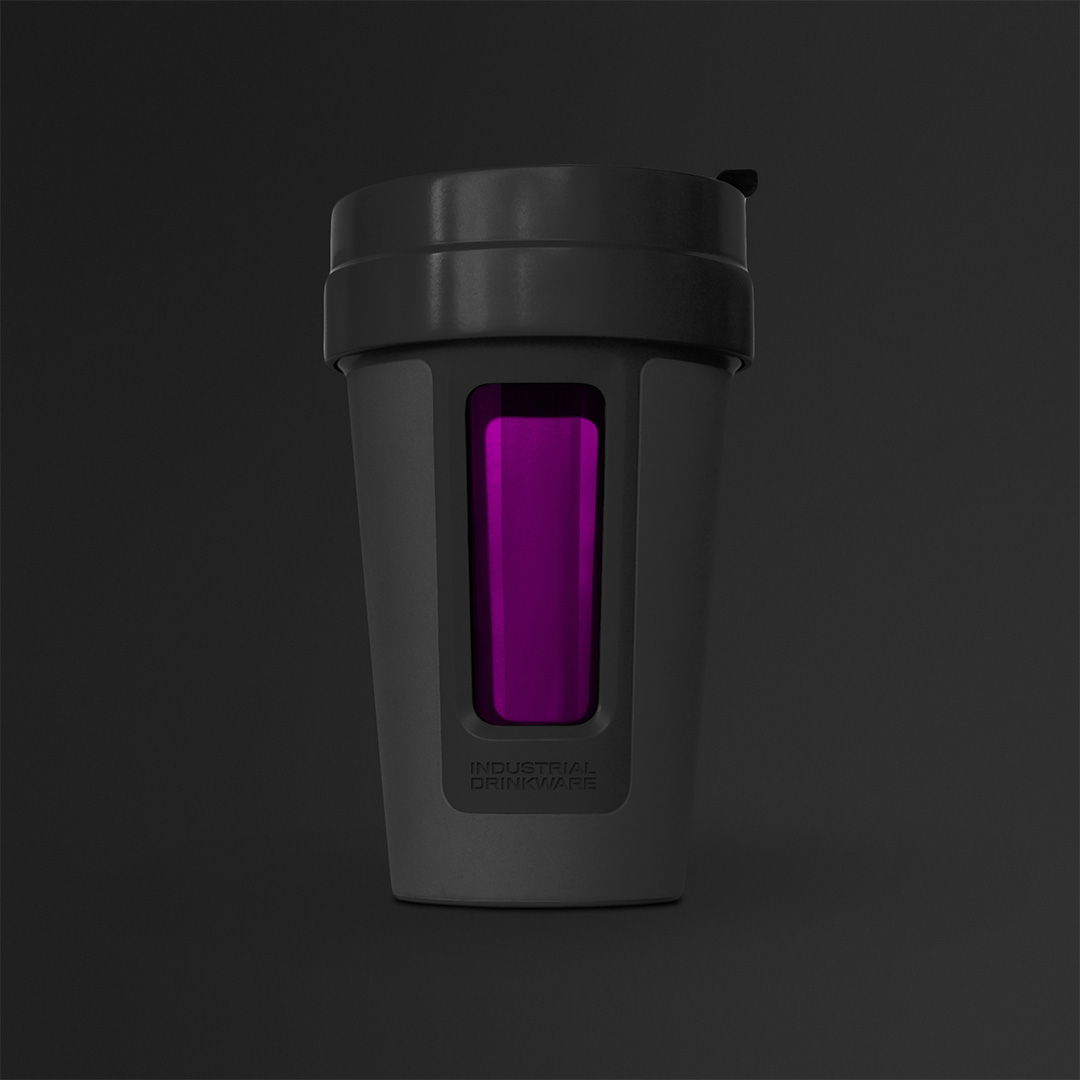 Industrial Drinkware Black Pint Glass Water Bottle Design by Ryan Savage