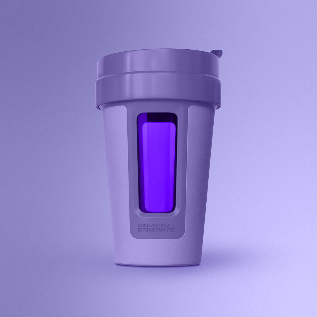 Industrial Drinkware Lavender Pint Glass Water Bottle Design by Ryan Savage